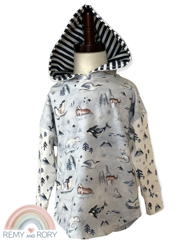 Size 3T arctic animals hoodie