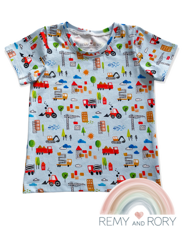 Size 3T Construction Doodles Tee