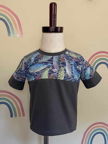 Size 2T Narwhals Color Blocked Tee