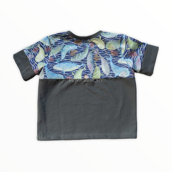 Size 2T Narwhals Color Blocked Tee